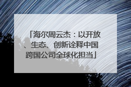 海尔周云杰：以开放、生态、创新诠释中国跨国公司全球化担当